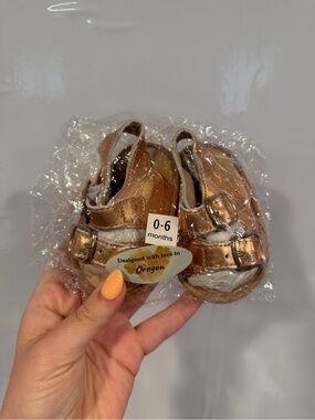 Baby Metallic‎ Bronze Sandal - 0-6 Months